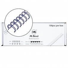 M-Bind Double Wire Bind 3:1 A4 - 5/16"(8mm) X 34 Loops, 100pcs/box, Blue